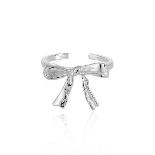 925 Sterling Silver Cuff Finger Ring Bowknot adjustable & for woman US Ring .5 Sold By PC