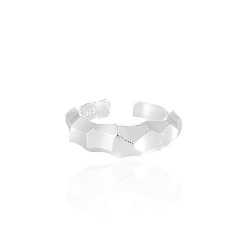 925 Sterling Silver Cuff Finger Ring Geometrical Pattern adjustable & for woman & matte US Ring .5 Sold By PC