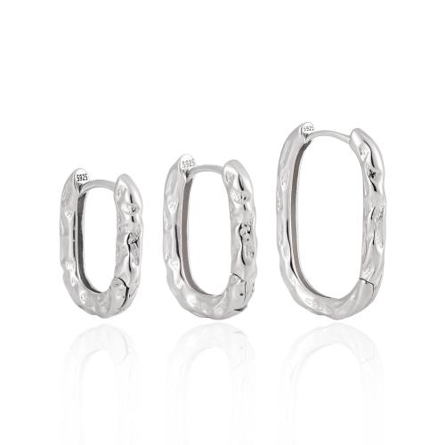 925 Sterling Silver Lever Back Earring Letter U platinum plated & for woman Sold By Pair