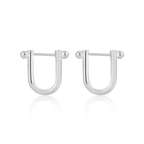 925 Sterling Silver Lever Back Earring Letter U fashion jewelry & for woman Inner Approx 8mm Sold By Pair