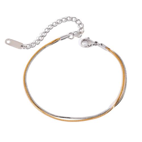 Pulseira  de jóias de aço inox, Aço inoxidável 304, banhado, joias de moda, cores misturadas, vendido por PC