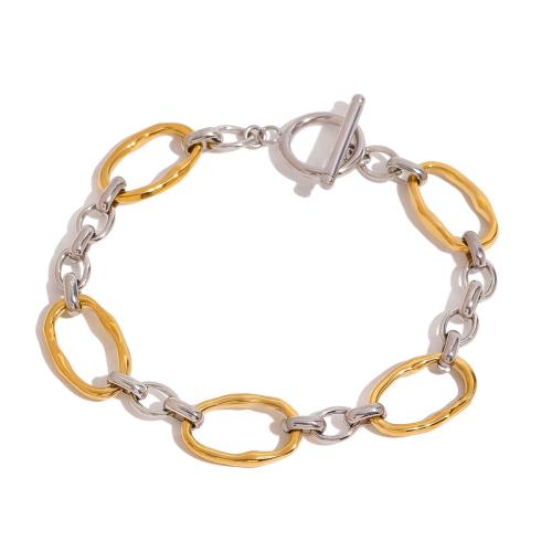 Bracciale gioielli in acciaio inossidabile, 304 acciaio inox, placcato, gioielli di moda, colori misti, Venduto da PC