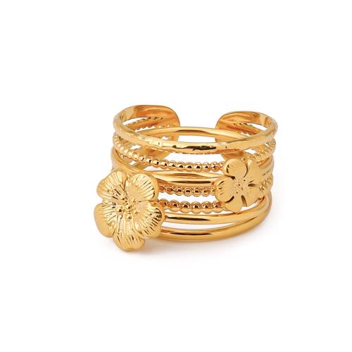 Vinger Ring in edelstaal, 304 roestvrij staal, gold plated, drie stuks & mode sieraden, gouden, Verkocht door Stel