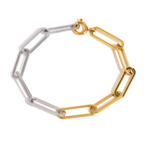 Bracciale gioielli in acciaio inossidabile, 304 acciaio inox, placcato, gioielli di moda, colori misti, Venduto da PC