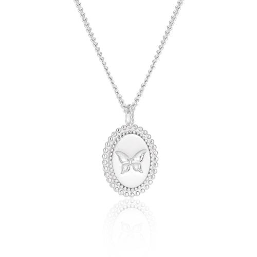 925 de prata esterlina colar, with 2inch extender chain, Oval achatado, platinado, cadeia lateral & para mulher, comprimento Aprox 15.7 inchaltura, vendido por PC