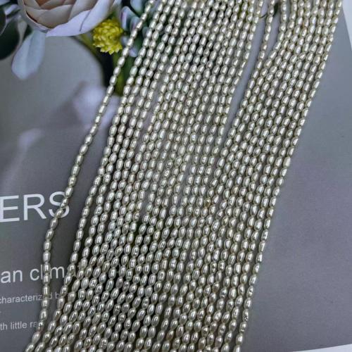 Cultured Rice Freshwater Pearl Beads DIY white Sold By Strand