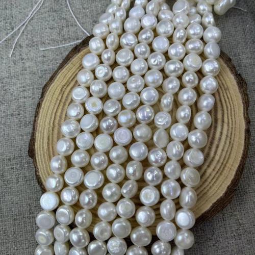 Pérolas Keishi cultivadas em água doce, Pérolas de água doce, DIY, branco, about:8-9mm, Aprox 46PCs/Strand, vendido por Strand