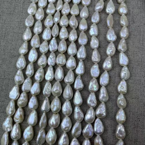 Reborn Cultured Freshwater Pearl Beads, Pérolas de água doce, Barroco, DIY, branco, 13x19mm, Aprox 22PCs/Strand, vendido por Strand