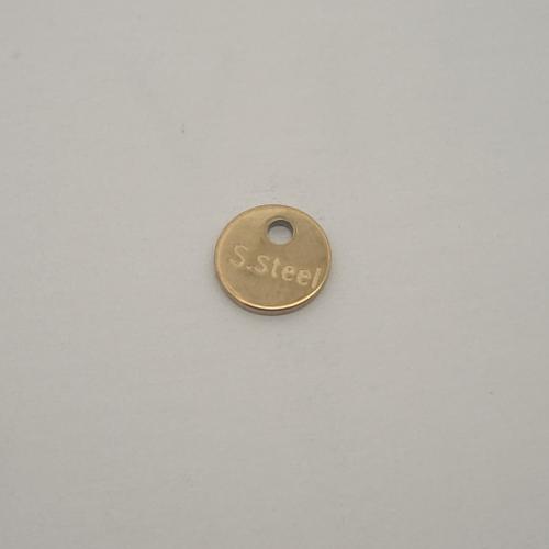 Roestvrij staal Extender keten Drop, 304 roestvrij staal, Rond plat, DIY, gouden, 6x6x1mm, Ca 100pC's/Bag, Verkocht door Bag