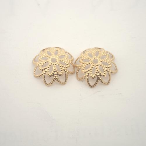 Stainless Steel Bead Cap 304 Stainless Steel Flower Vacuum Ion Plating DIY golden 10mm Approx Sold By Bag