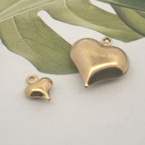 Stainless Steel Heart Pendants 304 Stainless Steel Vacuum Ion Plating DIY golden Approx Sold By Bag