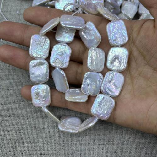 Cultured Baroque Freshwater Pearl Beads Rectangle DIY white Approx Sold By Strand