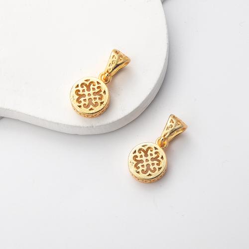 Brass Jewelry Pendants Round gold color plated DIY nickel lead & cadmium free Sold By PC