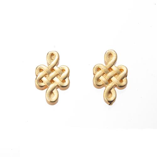 Brass Nakit priključak, Mesing, Kineska Knot, zlatna boja pozlaćen, možete DIY & 1/1 petlje, nikal, olovo i kadmij besplatno, 11x4x18mm, Prodano By PC