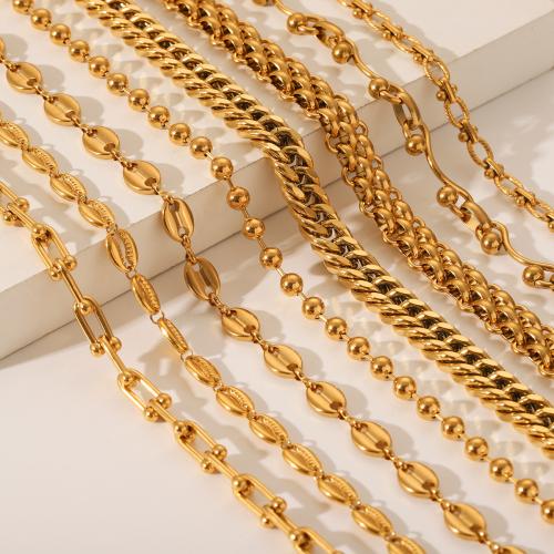 Chaîne collier , Acier inoxydable 304, Placage de couleur d'or, styles différents pour le choix & pour femme, plus de couleurs à choisir, Vendu par PC