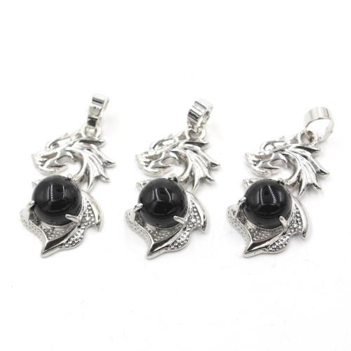 Gemstone Pendants Jewelry Brass with Natural Stone plated DIY nickel lead & cadmium free Sold By PC