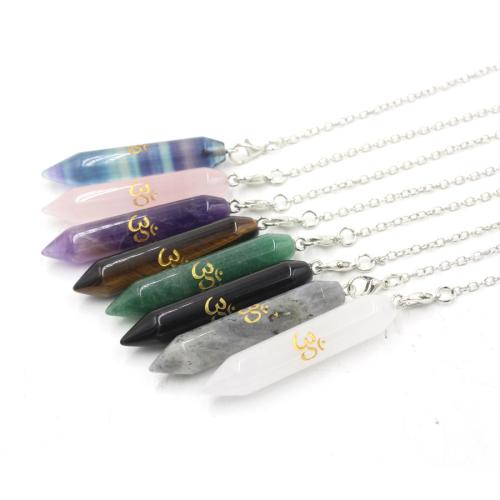 Natural Stone Pendulum with Brass plated fashion jewelry nickel lead & cadmium free Sold By PC