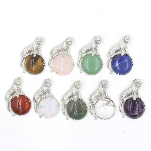 Gemstone Pendants Jewelry Brass with Natural Stone plated DIY nickel lead & cadmium free Sold By PC