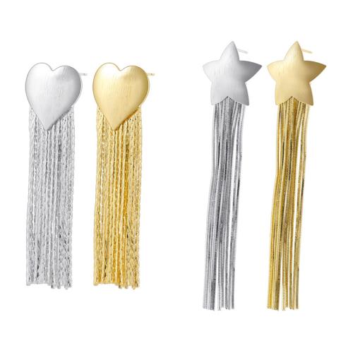 Fashion Fringe Earrings Brass plated fashion jewelry & for woman Sold By Pair