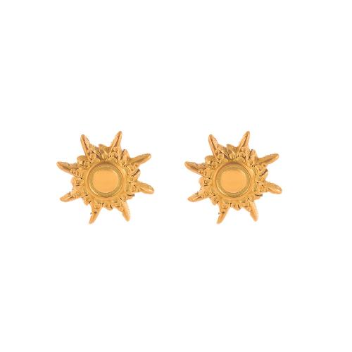 Stainless Steel Stud Earrings 304 Stainless Steel Sun plated fashion jewelry & for woman Sold By Pair