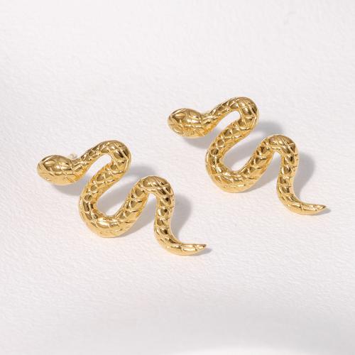 Stainless Steel Stud Earrings 304 Stainless Steel Snake plated fashion jewelry & for woman Sold By Pair