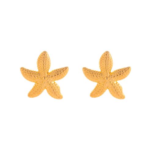 Stainless Steel Stud Earrings 304 Stainless Steel Starfish plated fashion jewelry & for woman Sold By Pair