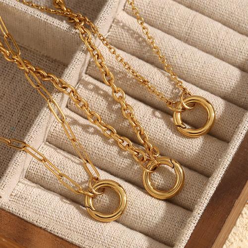 Stainless Steel Jewelry Necklace 304 Stainless Steel 18K gold plated fashion jewelry & for woman Sold By PC