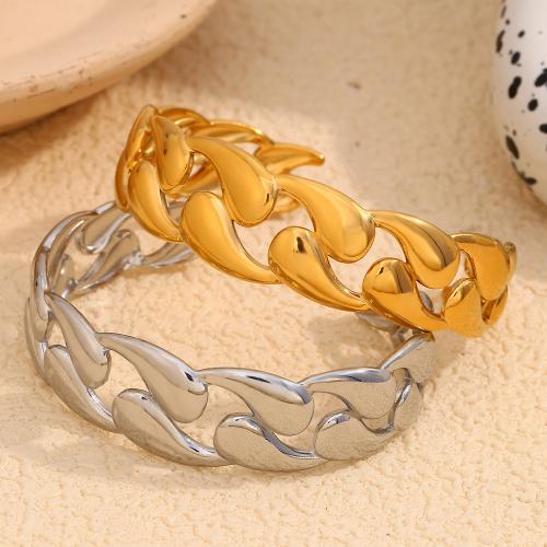 304 Stainless Steel Cuff Bangle plated fashion jewelry & for woman & hollow Sold By PC