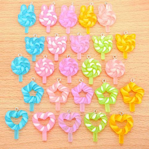 Resina-Pendant, plastica, with resina, Lecca-lecca, placcato, DIY, nessuno, 100PC/borsa, Venduto da borsa