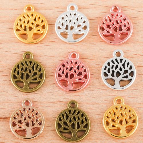 Zinc Alloy Pendler, Tree, forgyldt, du kan DIY, flere farver til valg, 13x11mm, 100pc'er/Bag, Solgt af Bag