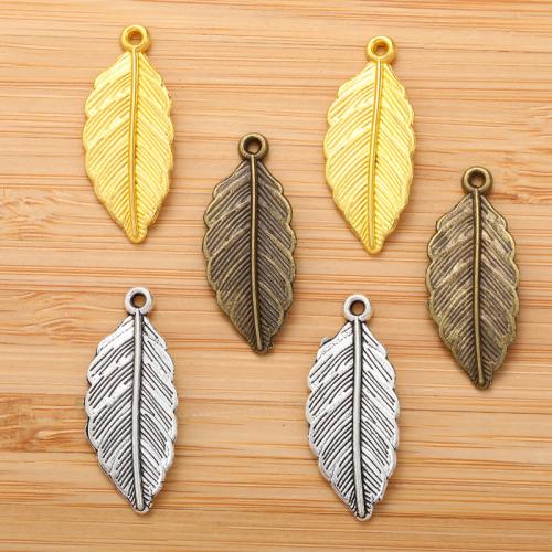 Cink Alloy Leaf Privjesci, List, pozlaćen, možete DIY, više boja za izbor, 31x13mm, 100računala/Torba, Prodano By Torba