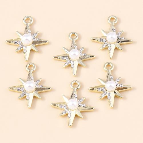 Zinc Alloy Rhinestone Pendants with Plastic Pearl plated DIY & with rhinestone Sold By Bag