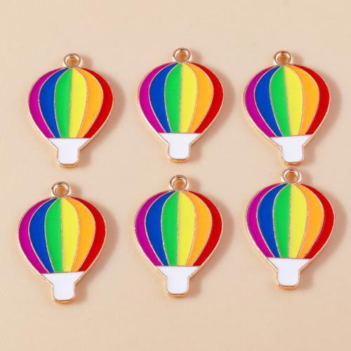 Zinc Alloy émail Pendants, alliage de zinc, Ballon chaud, Placage, DIY, 10PC/sac, Vendu par sac