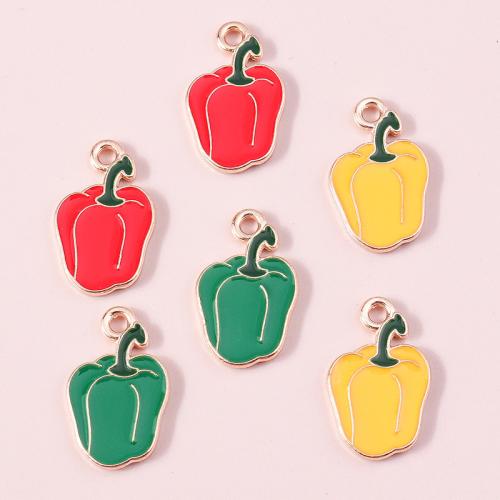 Zinc Alloy Enamel Pendants Pepper plated DIY Sold By Bag