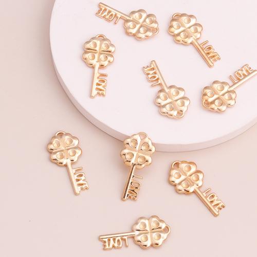 Zinc Alloy Key Pendler, Nøgle, forgyldt, du kan DIY, 20pc'er/Bag, Solgt af Bag