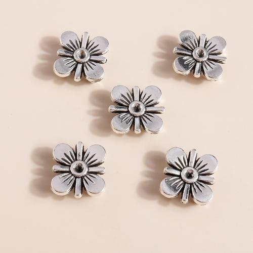 Flower Zinc Alloy Connector Four Leaf Clover plated DIY & 2/2 loop Sold By Bag