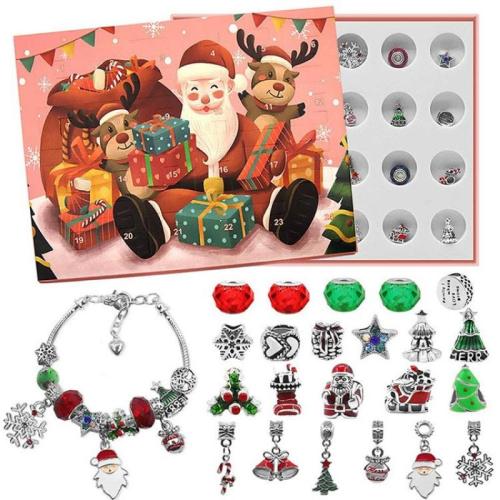 lega in zinco Bambini DIY String Beads Set, Drago, Design natalizio & smalto & con strass, Venduto da set