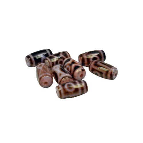 Ágata natural tibetano Dzi Beads, Ágata tibetana, aleatoriamente enviado & padrão misto & DIY, 10x19mm, Buraco:Aprox 1.2mm, vendido por PC