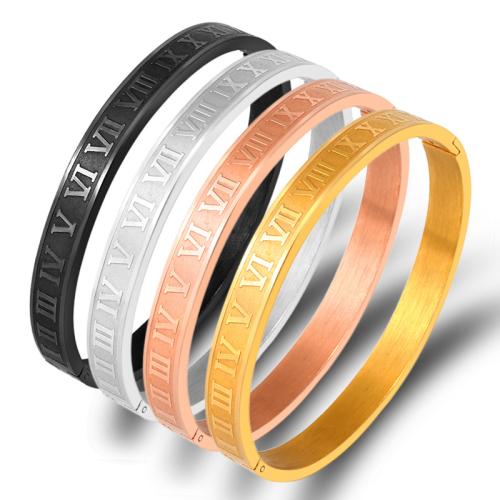 304 Stainless Steel Bangle plated with roman number & Unisex Sold By PC