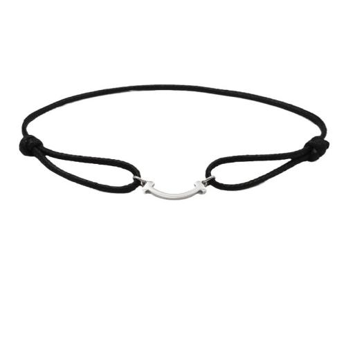 304 Edelstahl Armband, mit Terylen Schnur, plattiert, unisex & einstellbar, keine, Länge ca. 6-10 ZollInch, verkauft von PC