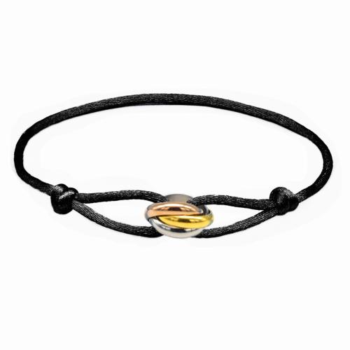 Acier inoxydable 304 bracelet, avec cordon de polyester, Placage, unisexe & réglable, plus de couleurs à choisir, Longueur Environ 6-10 pouce, Vendu par PC