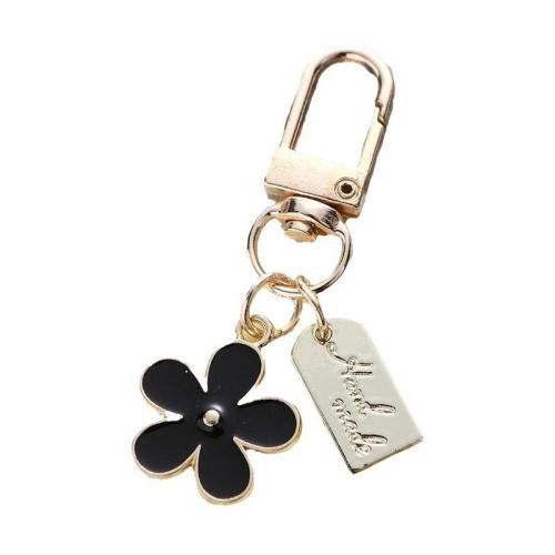 Bag Purse Charms Keyrings Keychains Zinc Alloy Daisy gold color plated for woman & enamel Sold By PC