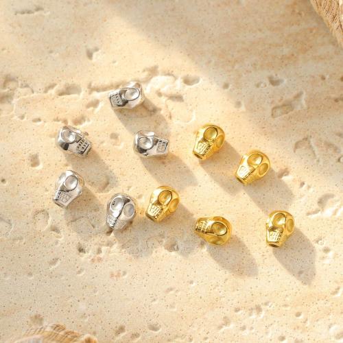 Edelstahl-Beads, 304 Edelstahl, Schädel, DIY, keine, 6x7mm, 20PCs/Tasche, verkauft von Tasche