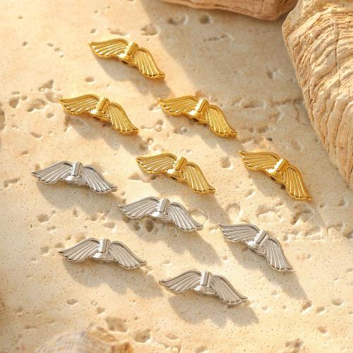 Kuglice od nehrđajućeg čelika, 304 nehrđajućeg čelika, Wing Shape, možete DIY, više boja za izbor, 22x7mm, 20računala/Torba, Prodano By Torba