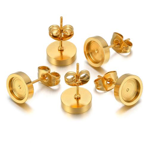 Stainless Steel Earring Stud Component 304 Stainless Steel Vacuum Ion Plating DIY Approx Sold By Bag