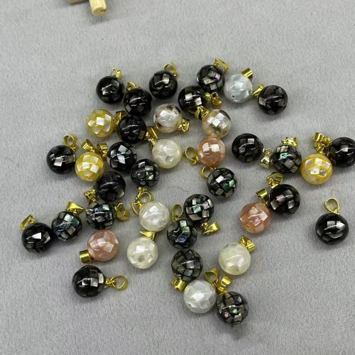 Natural Seashell Beads gold color plated DIY 10mm Sold By PC