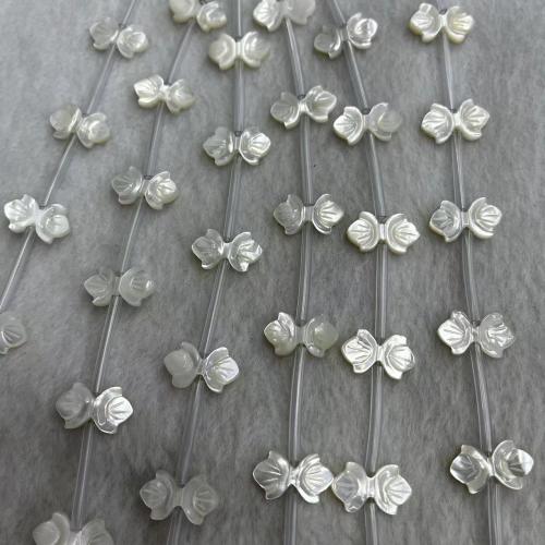 White Lip Shell Beads Bowknot DIY white Sold By PC