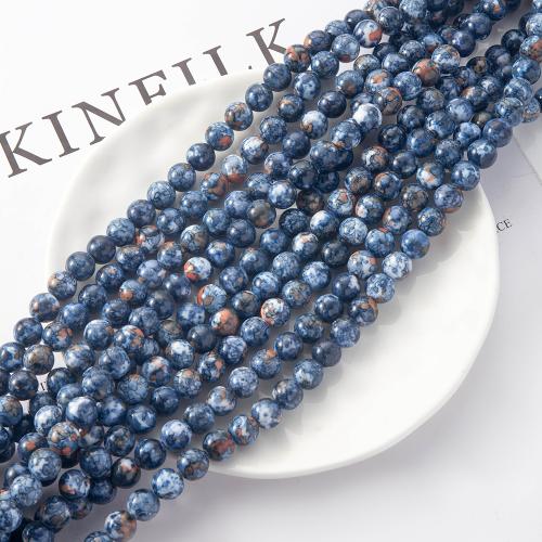 Gemstone Jewelry Beads Natural Stone Round DIY blue Sold By Strand