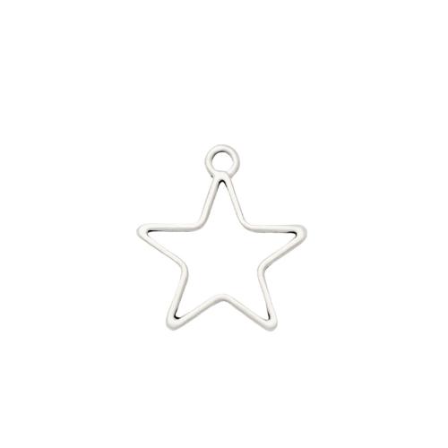 Sinc Alloy Star siogairlín, dath airgid antique plátáilte, DIY, nicil, luaidhe & caidmiam saor in aisce, 23.30x21mm, 100ríomhairí pearsanta/Mála, Díolta De réir Mála