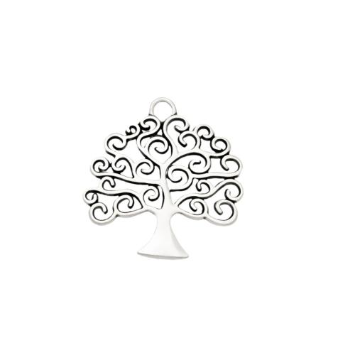 Zinc Alloy Pendler, Tree, antik sølv farve forgyldt, du kan DIY, nikkel, bly & cadmium fri, 26.20x26mm, 100pc'er/Bag, Solgt af Bag